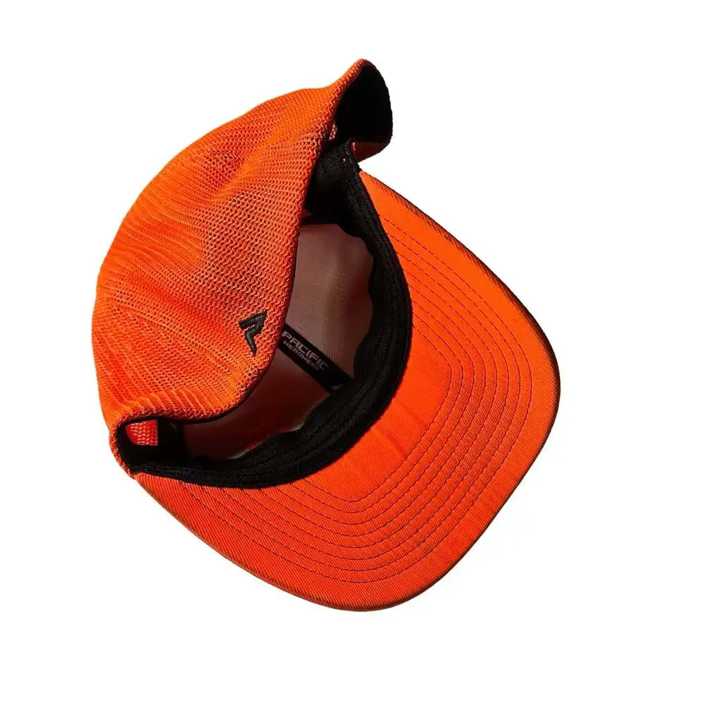 Pacific Headwear Pro Model Orange Gray Mesh Trucker Snapback Hat OSFM